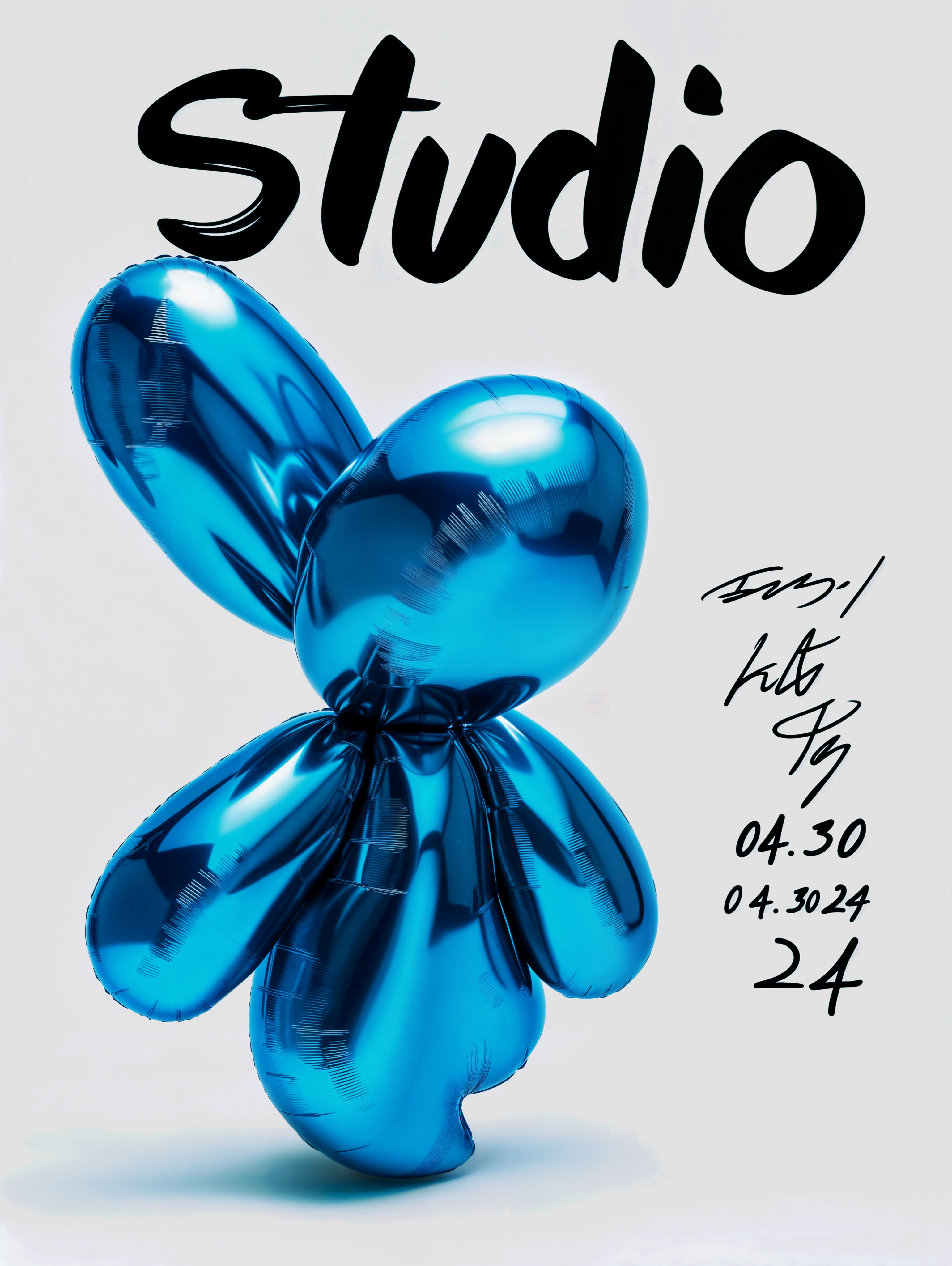 Studio Poster (Jeff Koons) Blue Rabbit